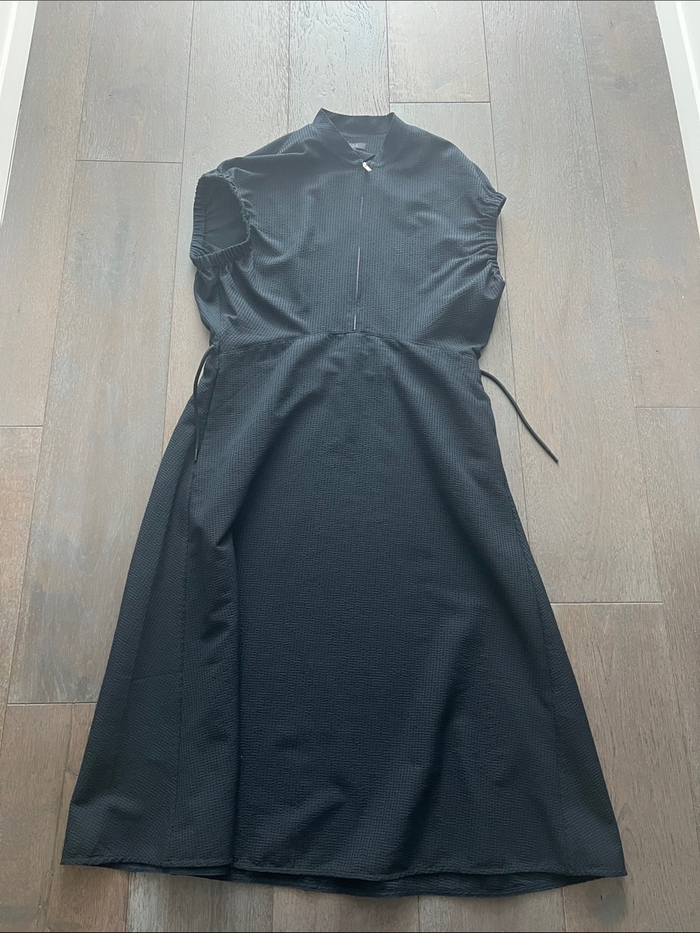 COS Black Midi Cap-Sleeve A-Line Dress